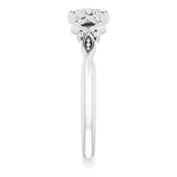 14K Gold Round Natural Diamond Vintage-Inspired Ring II - White Gold - view 4