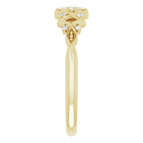 14K Gold Round Natural Diamond Vintage-Inspired Ring II - Yellow Gold - view 4