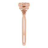 14K Gold Round Natural Diamond Vintage-Inspired Ring II - Rose Gold - view 4