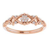 14K Gold Round Natural Diamond Vintage-Inspired Ring II - Rose Gold - view 3