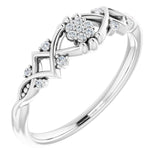 Platinum Round Natural Diamond Vintage-Inspired Ring II