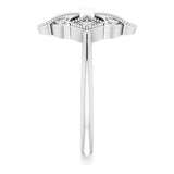 14K Gold Straight Baguette Natural Diamond Vintage-Inspired Ring - White Gold - view 4