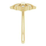 14K Gold Straight Baguette Natural Diamond Vintage-Inspired Ring - Yellow Gold - view 4