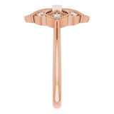 14K Gold Straight Baguette Natural Diamond Vintage-Inspired Ring - Rose Gold - view 4