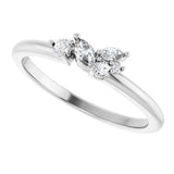 Platinum Marquise Natural Diamond Stackable Cluster Ring - view 5