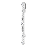 14K Gold Round Natural Diamond Vintage-Inspired Bar Necklace or Pendant - White Gold - view 2