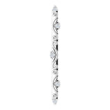 14K Gold Round Natural Diamond Vintage-Inspired Bar Necklace or Pendant - White Gold