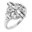 Platinum Natural Diamond Vintage-Inspired Ring II