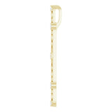14K Gold Round Natural Diamond Vintage-Inspired Bar Necklace or Pendant - Yellow Gold - view 3