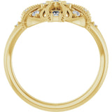 14K Gold Natural Diamond Vintage-Inspired Ring II - Yellow Gold - view 2