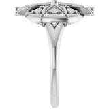 Platinum Natural Diamond Vintage-Inspired Ring II - view 4