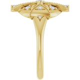14K Gold Natural Diamond Vintage-Inspired Ring II - Yellow Gold - view 4
