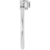 Platinum Natural Diamond Stackable Geometric Ring - view 4