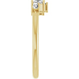 14K Gold Natural Diamond Stackable Geometric Ring - Yellow Gold - view 4