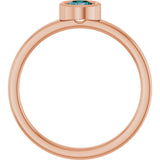 14K Gold Round Lab-Grown Alexandrite Bezel-Set Solitaire Ring - Rose Gold - view 2