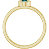 14K Gold Round Lab-Grown Alexandrite Bezel-Set Solitaire Ring - Yellow Gold - view 2