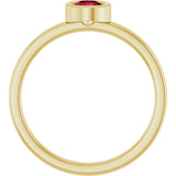 14K Gold Round Natural Ruby Bezel-Set Solitaire Ring - Yellow Gold - view 2
