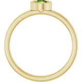 14K Gold Round Natural Peridot Bezel-Set Solitaire Ring - Yellow Gold - view 2