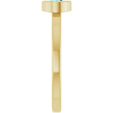 14K Gold Round Natural Aquamarine Bezel-Set Solitaire Ring - Yellow Gold - view 4