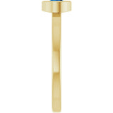 14K Gold Round Lab-Grown Blue Sapphire Bezel-Set Solitaire Ring - Yellow Gold - view 4