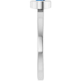 Platinum Round Lab-Grown Blue Sapphire Bezel-Set Solitaire Ring - view 4