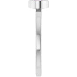 Platinum Round Natural Amethyst Bezel-Set Solitaire Ring - view 4