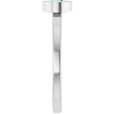 Platinum Round Natural Aquamarine Bezel-Set Solitaire Ring - view 4