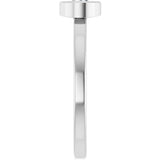14K Gold Round Natural White Sapphire Bezel-Set Solitaire Ring - White Gold - view 4