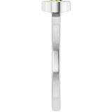 Platinum Round Natural Peridot Bezel-Set Solitaire Ring - view 4