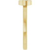 14K Gold Round Natural White Sapphire Bezel-Set Solitaire Ring - Yellow Gold - view 4