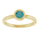 14K Gold Round Lab-Grown Alexandrite Bezel-Set Solitaire Ring - Yellow Gold - view 3