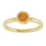 14K Gold Round Natural Citrine Bezel-Set Solitaire Ring - Yellow Gold - view 3