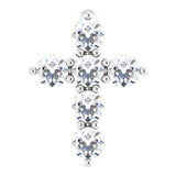 Platinum Round Natural Diamond Accented Cross Necklace or Pendant – up to 1/6 CTW