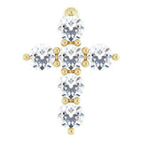 14K Gold Round Natural Diamond Accented Cross Necklace or Pendant – up to 1/6 CTW - Yellow Gold