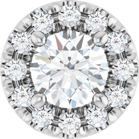 14K Gold Round Lab-Grown Diamond Halo-Style Pendant – 1/3 CTW - White Gold