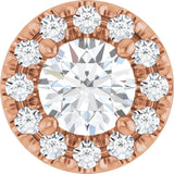 14K Gold Round Lab-Grown Diamond Halo-Style Pendant – 1/3 CTW - Rose Gold
