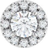 14K Gold Round Natural Diamond Halo-Style Pendant – 1/3 CTW · 4.1mm Stones - White Gold
