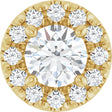 14K Gold Round Natural Diamond Halo-Style Pendant – 1/3 CTW · 4.1mm Stones - Yellow Gold