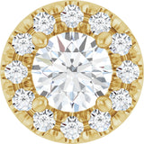 14K Gold Round Natural Diamond Halo-Style Pendant – 1/3 CTW · 4.1mm Stones - Yellow Gold