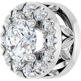 Platinum Round Natural Diamond Halo-Style Pendant – 4.1mm Stones - view 2
