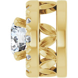 14K Gold Round Lab-Grown Diamond Halo-Style Pendant – 1/3 CTW - Yellow Gold - view 3