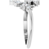 14K Gold Natural Diamond Bypass Ring - White Gold - view 4