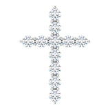 Platinum Round Natural Diamond Accented Cross Necklace or Pendant – up to 1/6 CTW