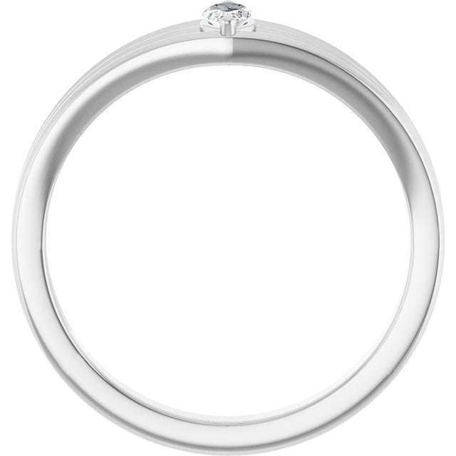 14K Gold Marquise Natural Diamond Geometric Ring - White Gold - view 2