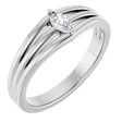 14K Gold Marquise Natural Diamond Geometric Ring - White Gold