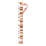 14K Gold Round Natural Diamond Accented Cross Necklace or Pendant – up to 1/6 CTW - Rose Gold - view 3