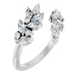 14K Gold Lab-Grown Diamond Bypass Ring - White Gold