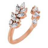 14K Gold Lab-Grown Diamond Bypass Ring - Rose Gold