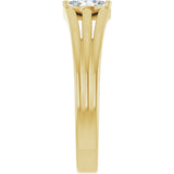 14K Gold Marquise Natural Diamond Geometric Ring - Yellow Gold - view 4