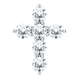 Platinum Round Natural Diamond Accented Cross Necklace or Pendant – up to 1/6 CTW